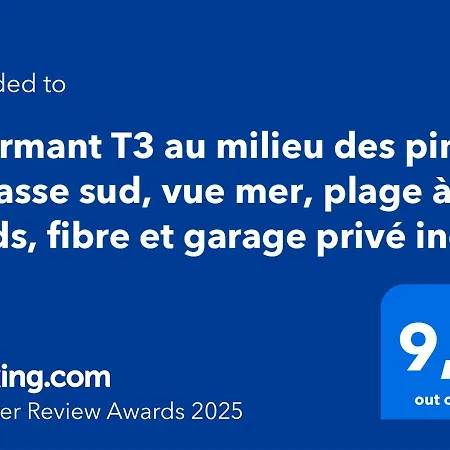 Appartement T3 Au Milieu Des Pins, Terrasse Sud, Vue Mer, à Pieds, Fibre Et Garage Privé Inclus Les Lecques